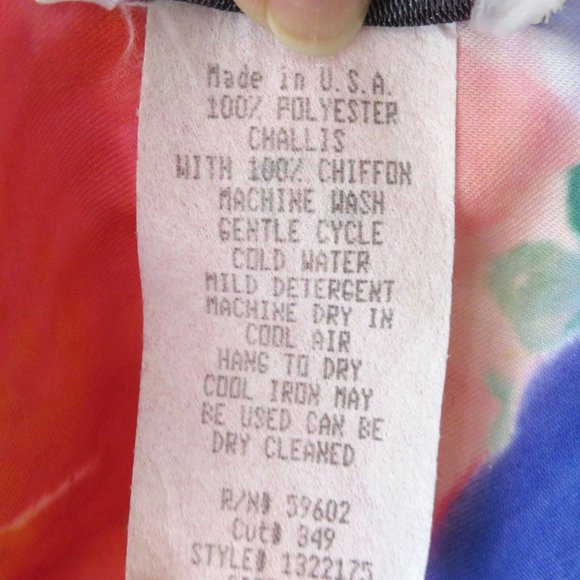 Vintage Floral Peplum Jacket Blouse Blazer Chiffon Sleeve Buttons Shoulder Pads - Picture 13 of 13